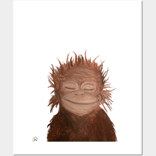 Bongo the monkey with transparent background Wall Art by Kbpaintingprints